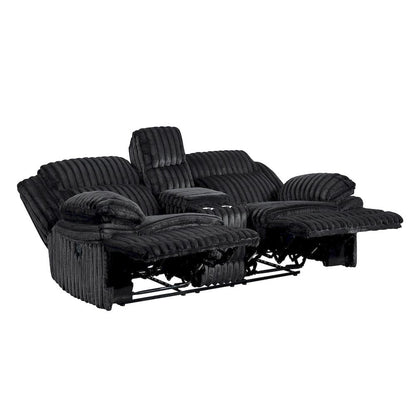 Homelegance  - Goodland Double Reclining Love Seat W/ Center Console in Black - 9577BK-2  view 4