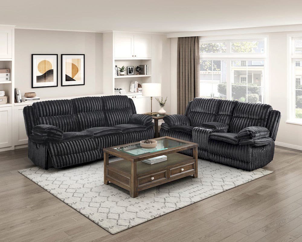 Homelegance  - Goodland Double Reclining Love Seat W/ Center Console in Black - 9577BK-2  view 8