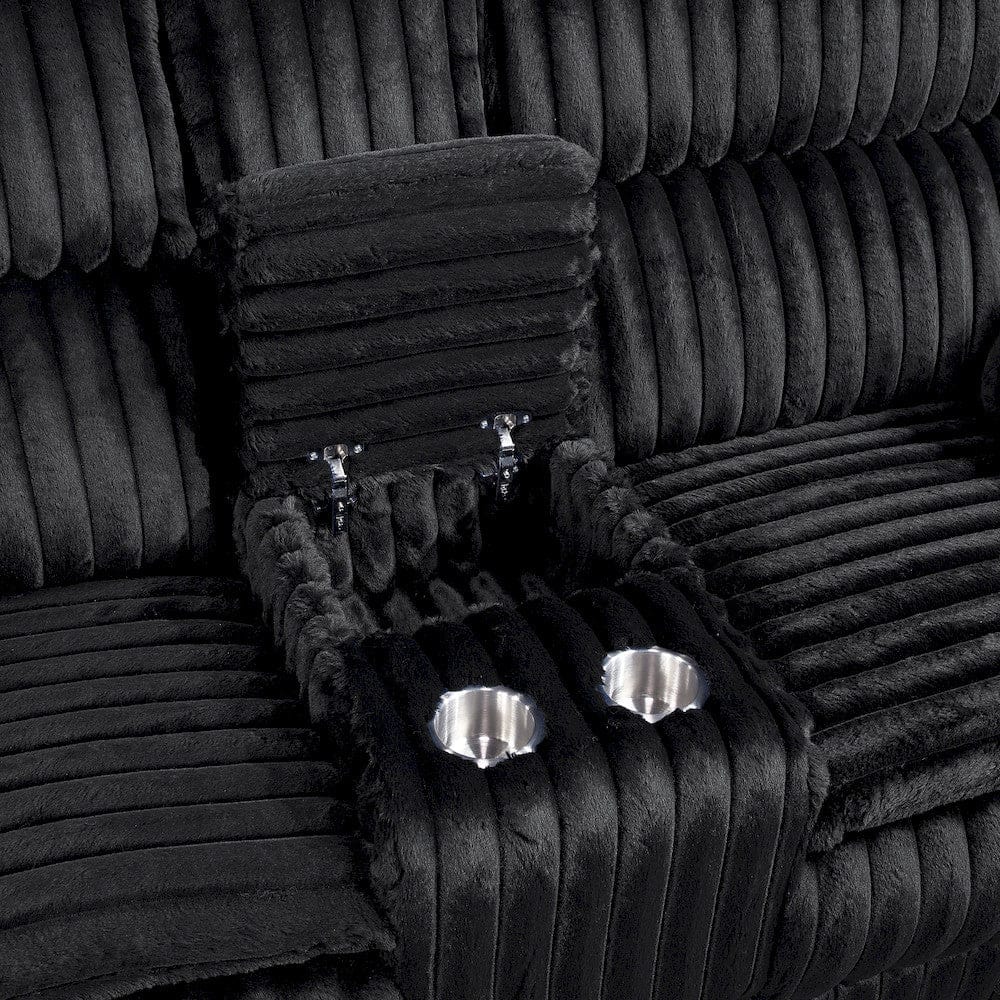 Homelegance  - Goodland Double Reclining Love Seat W/ Center Console in Black - 9577BK-2  view 12