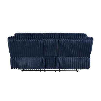 Homelegance  - Goodland Double Reclining Love Seat W/ Center Console in Blue - 9577BU-2  view 2