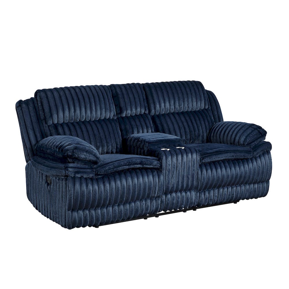 Homelegance  - Goodland Double Reclining Love Seat W/ Center Console in Blue - 9577BU-2  view 7
