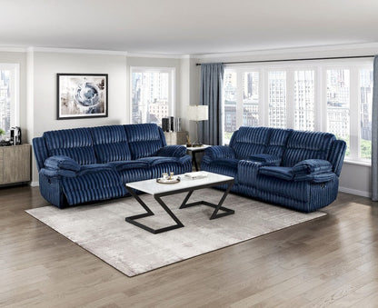 Homelegance  - Goodland Double Reclining Love Seat W/ Center Console in Blue - 9577BU-2  view 8