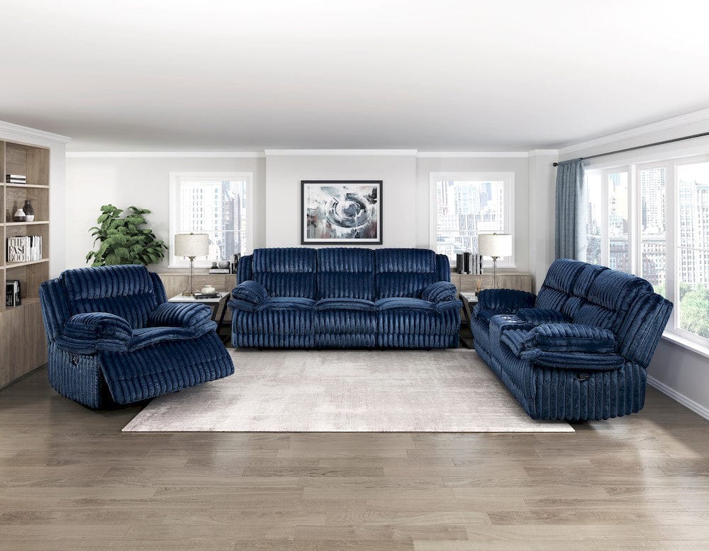 Homelegance  - Goodland Double Reclining Love Seat W/ Center Console in Blue - 9577BU-2  view 9