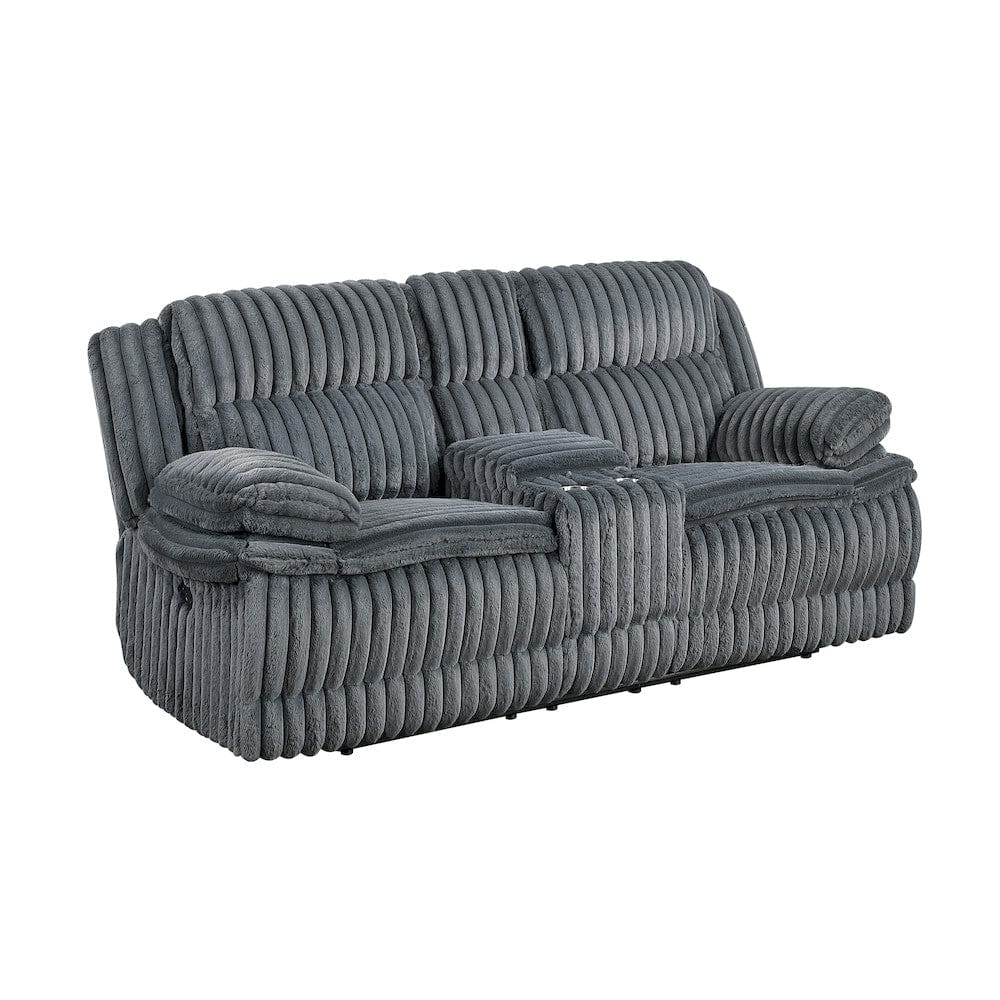 Homelegance  - Goodland Double Reclining Love Seat W/ Center Console in Dark gray - 9577DG-2  view 1