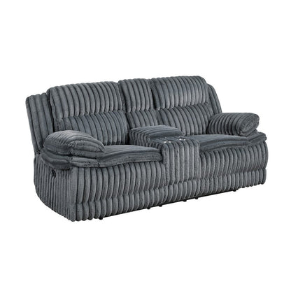 Homelegance  - Goodland Double Reclining Love Seat W/ Center Console in Dark gray - 9577DG-2  view 1