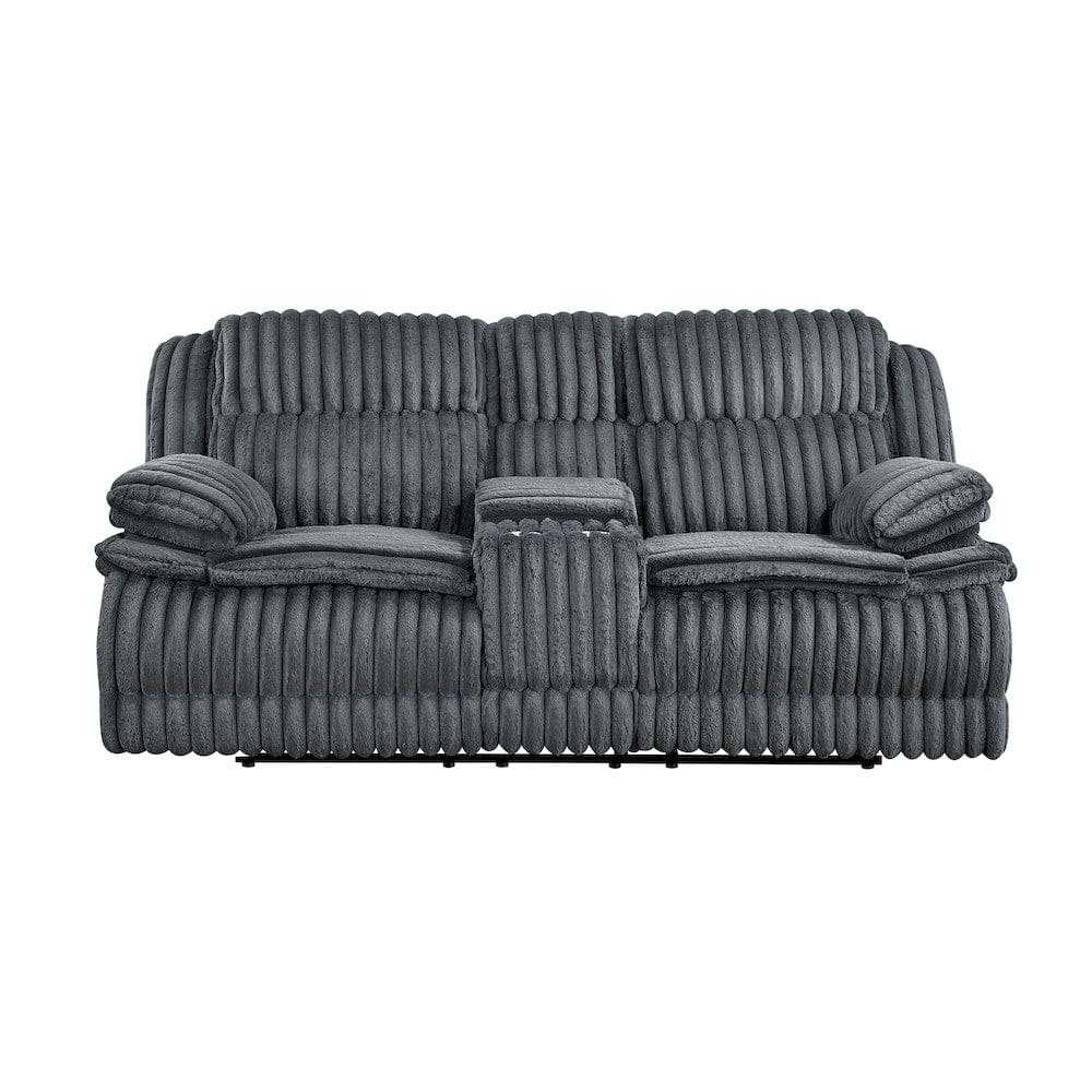 Homelegance  - Goodland Double Reclining Love Seat W/ Center Console in Dark gray - 9577DG-2  view 8