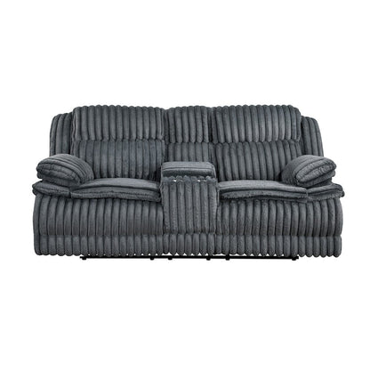 Homelegance  - Goodland Double Reclining Love Seat W/ Center Console in Dark gray - 9577DG-2  view 8