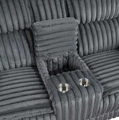 Homelegance  - Goodland Double Reclining Love Seat W/ Center Console in Dark gray - 9577DG-2  view 9