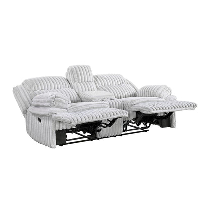 Homelegance  - Goodland Double Reclining Love Seat W/ Center Console in Gray - 9577GY-2  view 7