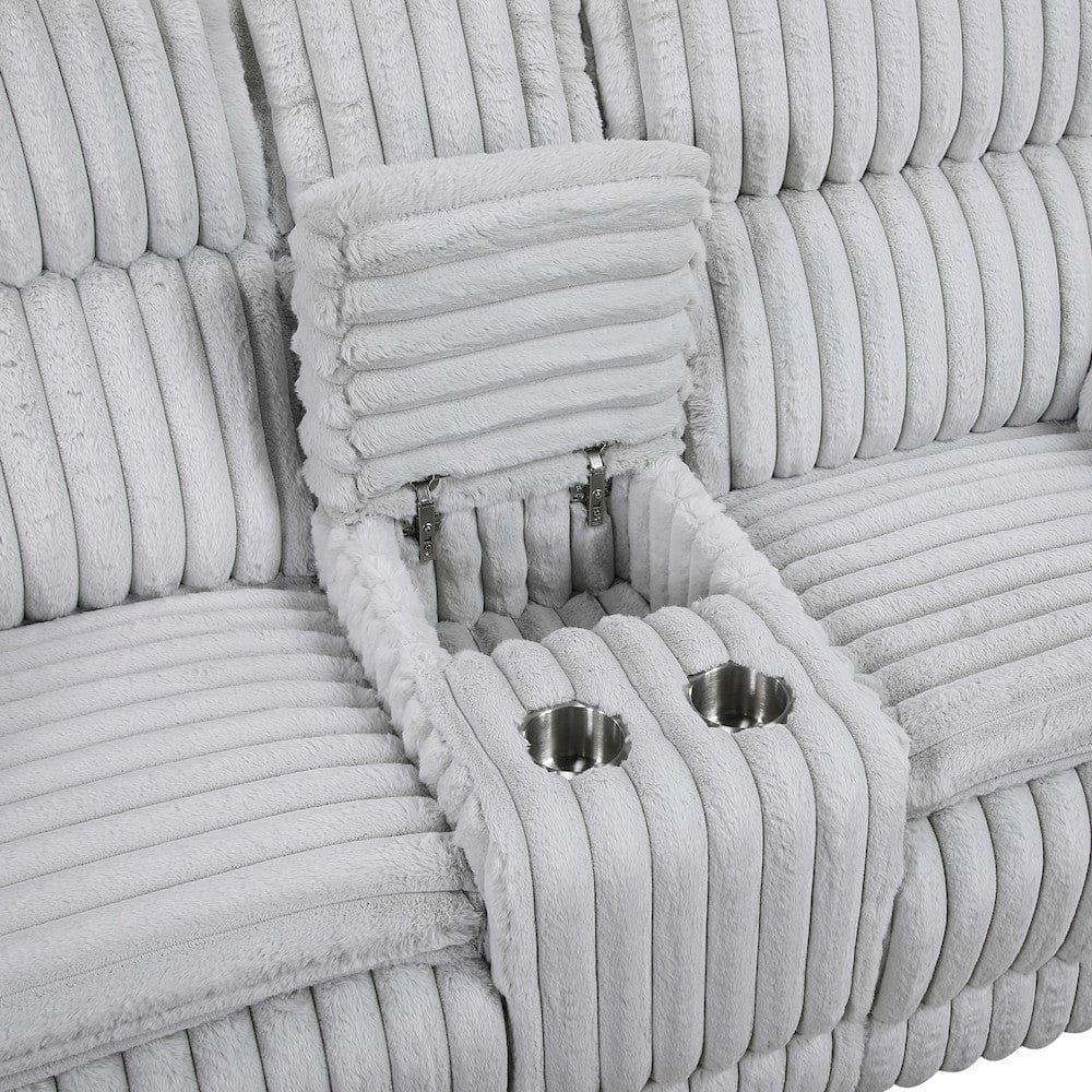 Homelegance  - Goodland Double Reclining Love Seat W/ Center Console in Gray - 9577GY-2  view 8