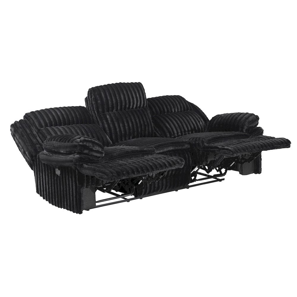 Homelegance  - Goodland Double Reclining Sofa in Black - 9577BK-3  view 2