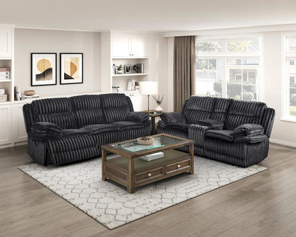 Homelegance  - Goodland Double Reclining Sofa in Black - 9577BK-3  view 7