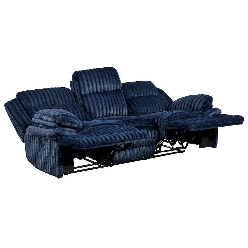 Homelegance  - Goodland Double Reclining Sofa in Blue - 9577BU-3  view 4