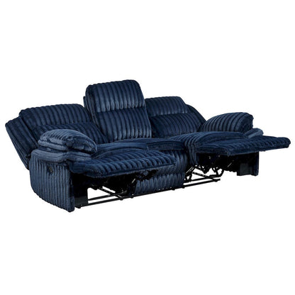 Homelegance  - Goodland Double Reclining Sofa in Blue - 9577BU-3  view 4