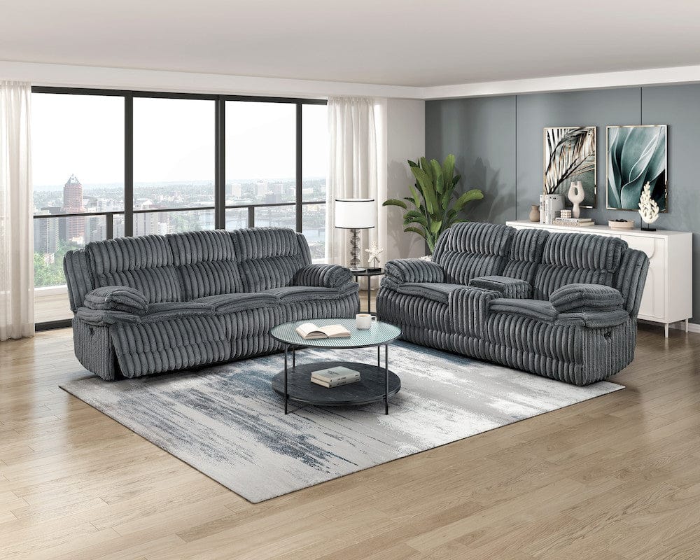 Homelegance  - Goodland Double Reclining Sofa in Dark gray - 9577DG-3  view 4