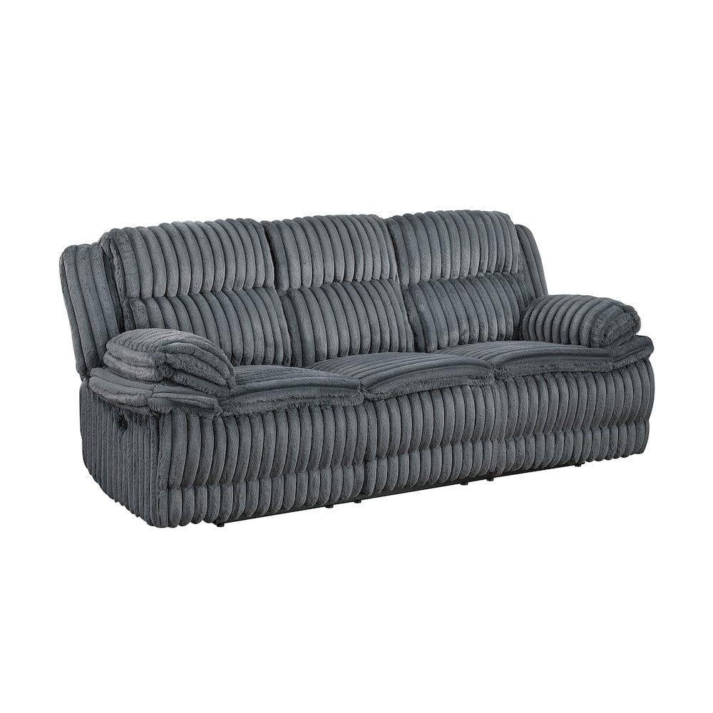 Homelegance  - Goodland Double Reclining Sofa in Dark gray - 9577DG-3  view 7