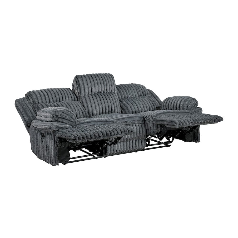 Homelegance  - Goodland Double Reclining Sofa in Dark gray - 9577DG-3  view 9