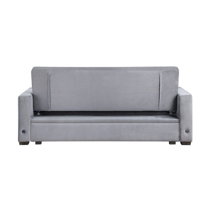 Homelegance  - Grady Convertible Sofa Bed W/ Hidden Storage, Cup Holders and Charging Ports in Gray - 9258  view 11