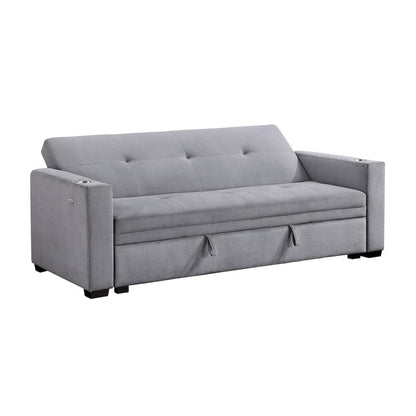 Homelegance  - Grady Convertible Sofa Bed W/ Hidden Storage, Cup Holders and Charging Ports in Gray - 9258  view 12