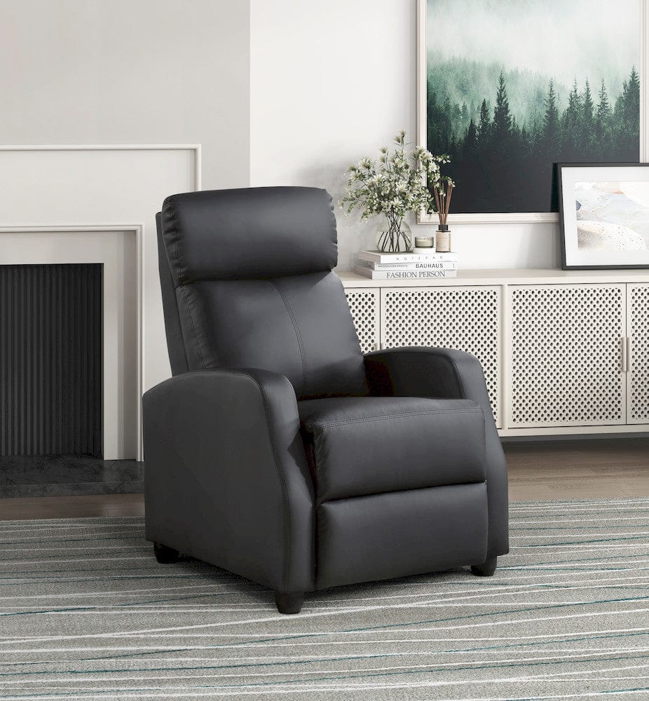 Homelegance  - Greenfield Push Back Reclining Chair in Black - 9420BK-1  view 2