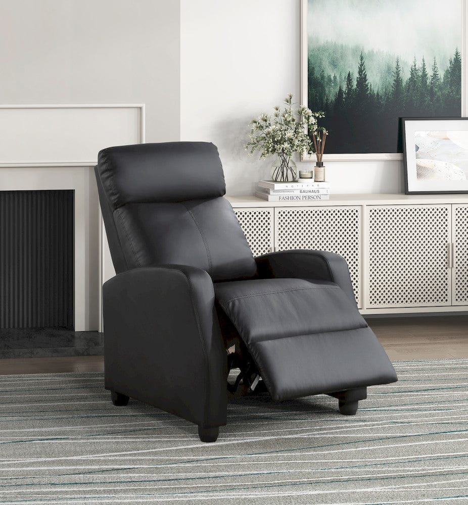 Homelegance  - Greenfield Push Back Reclining Chair in Black - 9420BK-1  view 7