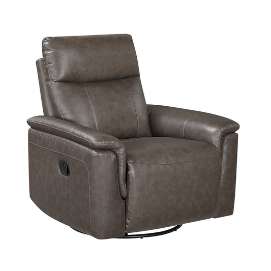 Homelegance  - Hadley Swivel Glider Reclining Chair in Dark brown - 9144DB-1  view 1