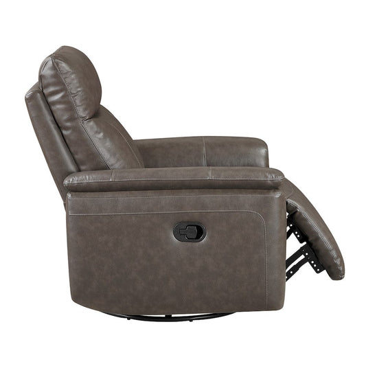 Homelegance  - Hadley Swivel Glider Reclining Chair in Dark brown - 9144DB-1  view 2
