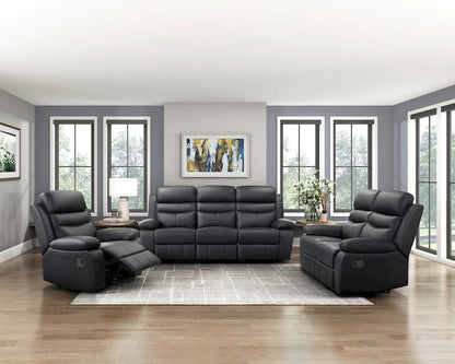 Homelegance  - Hancock Double Reclining Love Seat in Black - 9628BLK-2  view 6