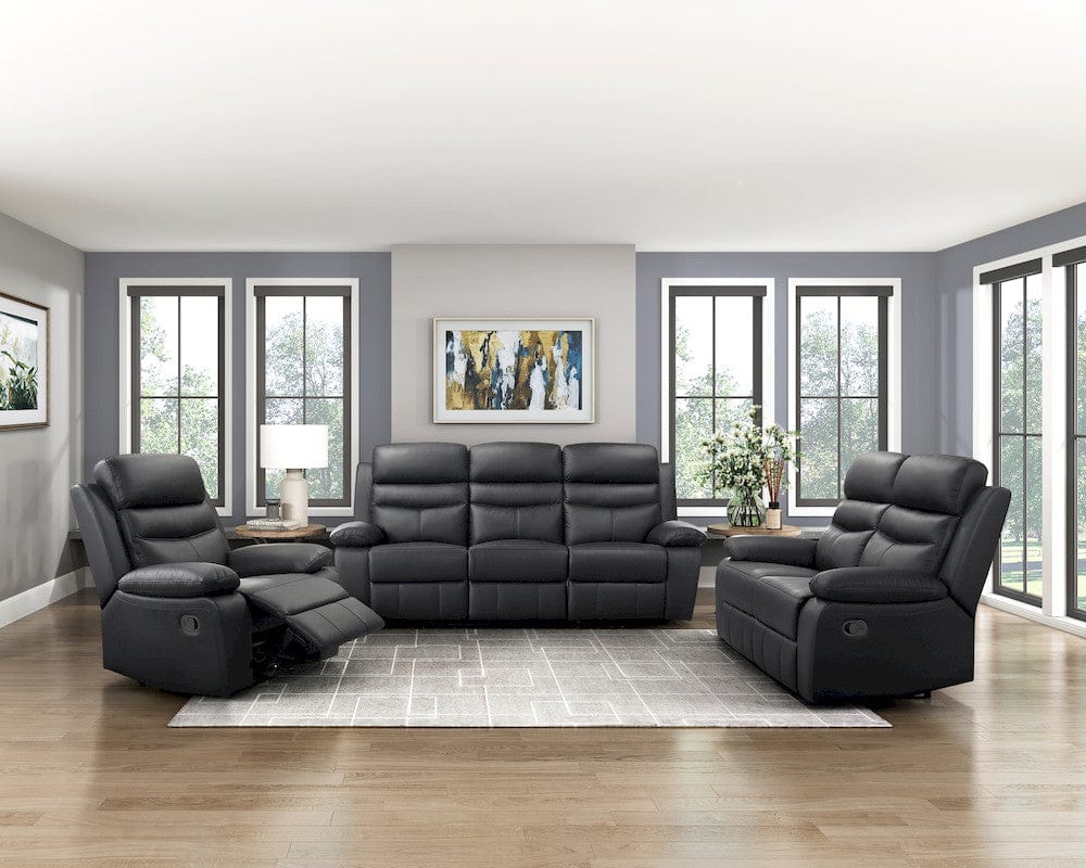 Homelegance  - Hancock Double Reclining Sofa in Black - 9628BLK-3  view 6