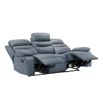 Homelegance  - Hancock Double Reclining Sofa in Blue - 9628BUE-3  view 4