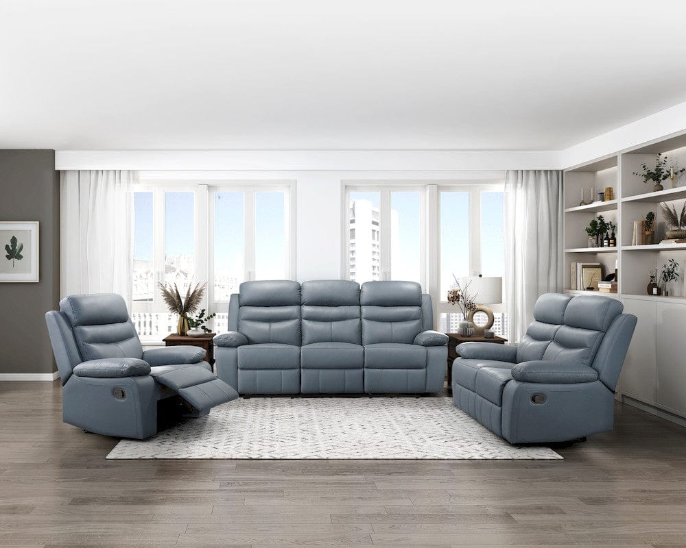 Homelegance  - Hancock Double Reclining Sofa in Blue - 9628BUE-3  view 6