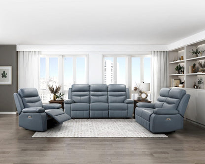 Homelegance  - Hancock Power Double Reclining Love Seat in Blue - 9628BUE-2PW  view 7