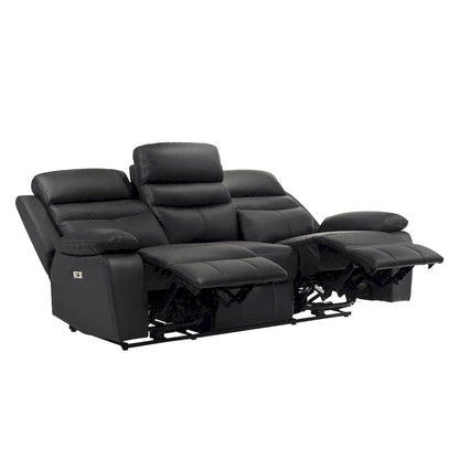Homelegance  - Hancock Power Double Reclining Sofa in Black - 9628BLK-3PW  view 4