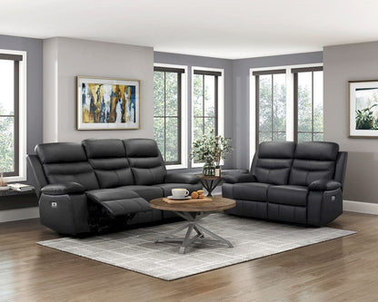 Homelegance  - Hancock Power Double Reclining Sofa in Black - 9628BLK-3PW  view 5