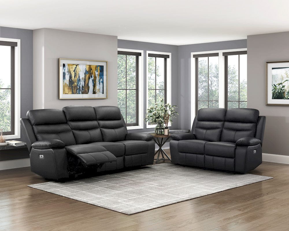Homelegance  - Hancock Power Double Reclining Sofa in Black - 9628BLK-3PW  view 7
