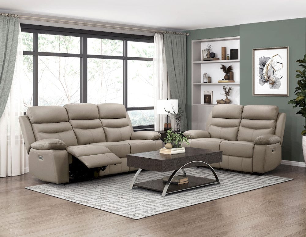 Homelegance  - Hancock Power Double Reclining Sofa in Latte - 9628LTE-3PW  view 5