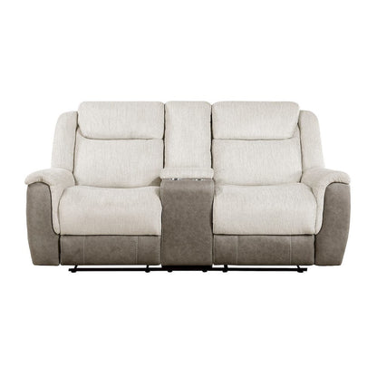 Homelegance  - Harriette Double Reclining Love Seat W/ Center Console in Beige - 9703BE-2  view 1