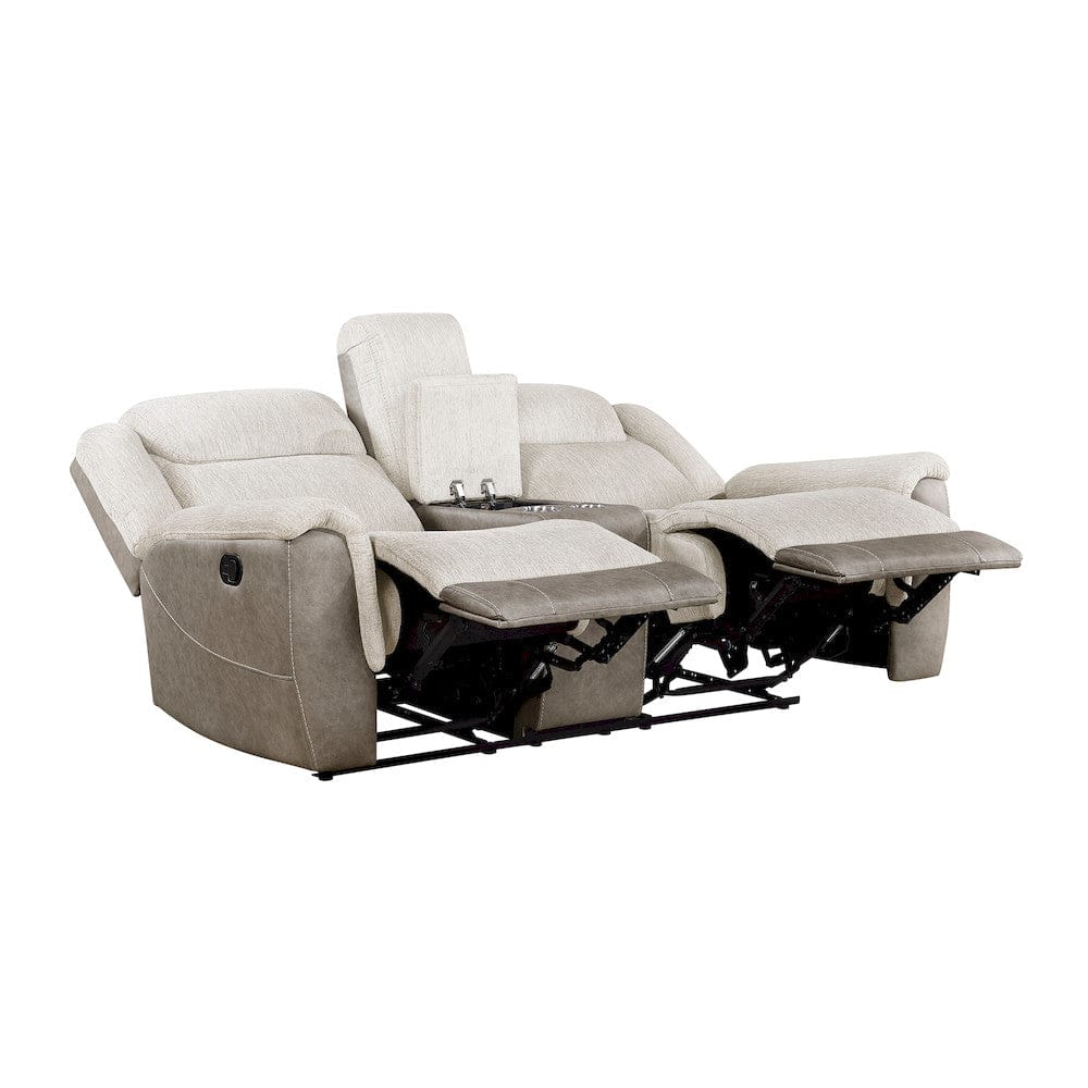 Homelegance  - Harriette Double Reclining Love Seat W/ Center Console in Beige - 9703BE-2  view 4
