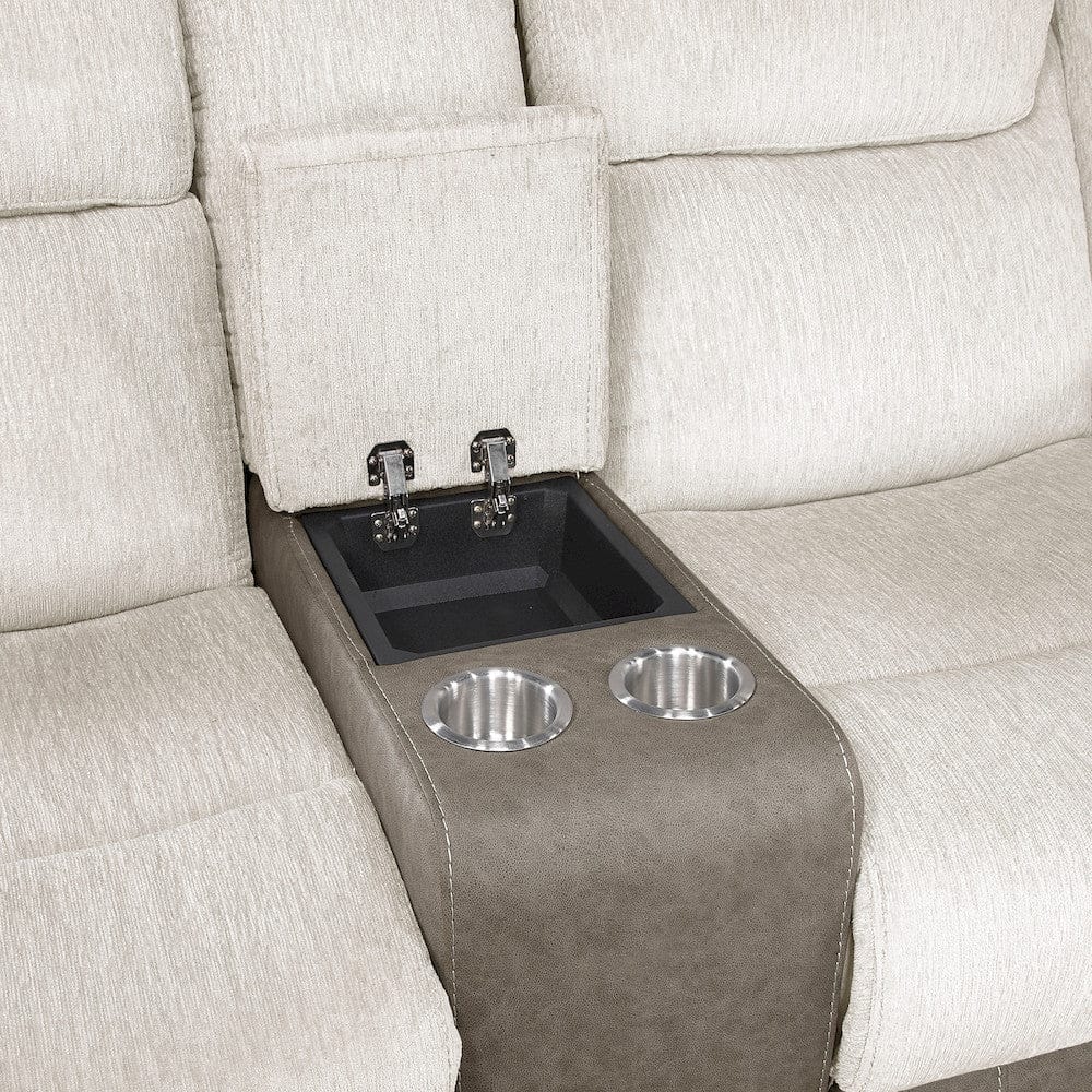Homelegance  - Harriette Double Reclining Love Seat W/ Center Console in Beige - 9703BE-2  view 5