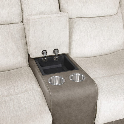 Homelegance  - Harriette Double Reclining Love Seat W/ Center Console in Beige - 9703BE-2  view 5