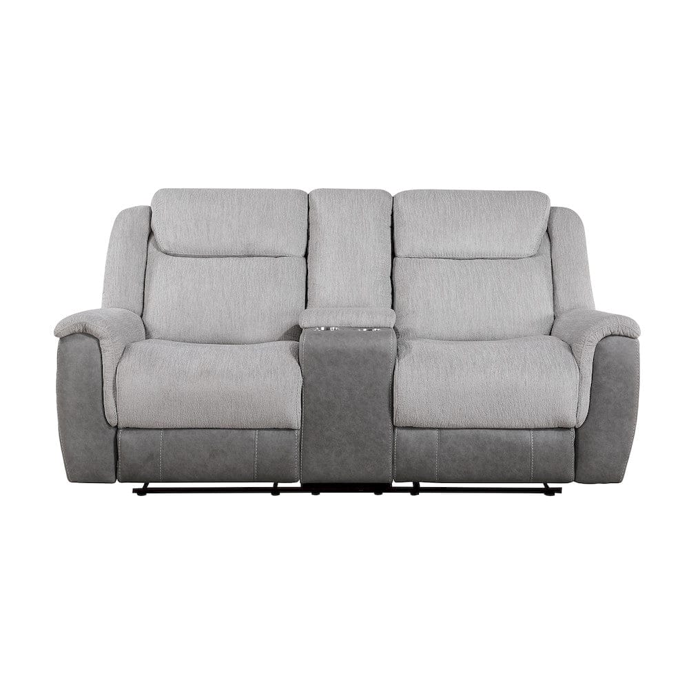 Homelegance  - Harriette Double Reclining Love Seat W/ Center Console in Gray - 9703GY-2  view 1