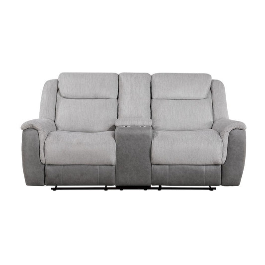 Homelegance  - Harriette Double Reclining Love Seat W/ Center Console in Gray - 9703GY-2  view 1