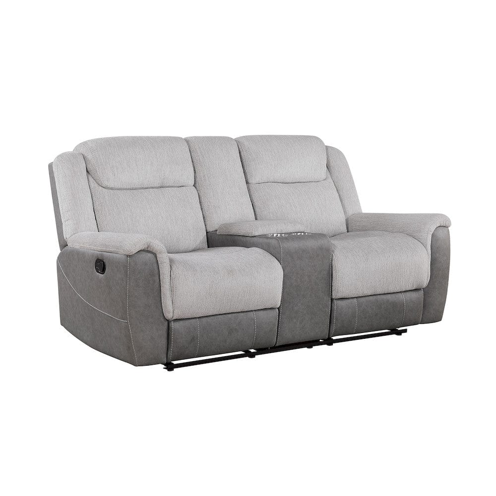Homelegance  - Harriette Double Reclining Love Seat W/ Center Console in Gray - 9703GY-2  view 3