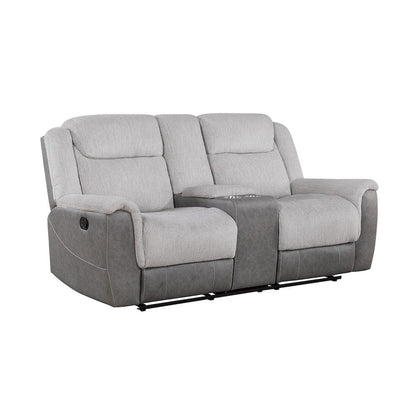 Homelegance  - Harriette Double Reclining Love Seat W/ Center Console in Gray - 9703GY-2  view 3