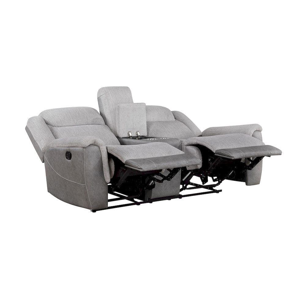 Homelegance  - Harriette Double Reclining Love Seat W/ Center Console in Gray - 9703GY-2  view 5