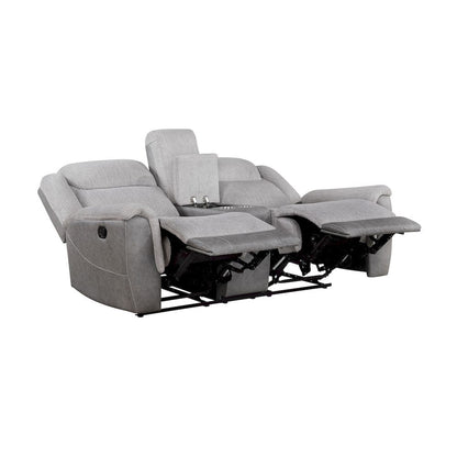 Homelegance  - Harriette Double Reclining Love Seat W/ Center Console in Gray - 9703GY-2  view 5