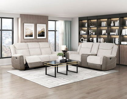Homelegance  - Harriette Double Reclining Sofa in Beige - 9703BE-3  view 9