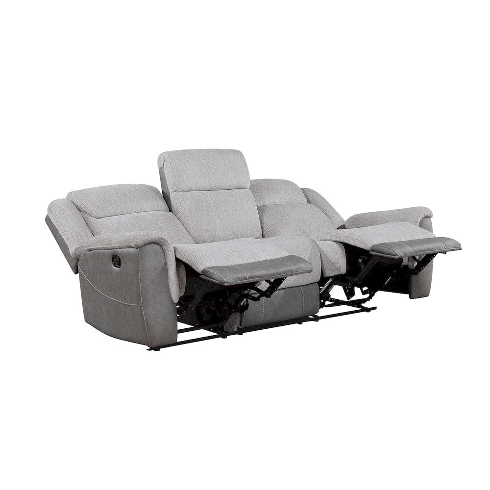 Homelegance  - Harriette Double Reclining Sofa in Gray - 9703GY-3  view 2