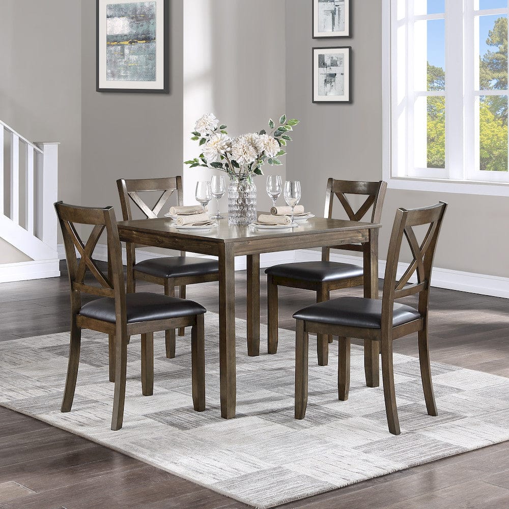 Homelegance  - Hazel 5-Piece Pack Dinette Set in Dark brown - 5838CH-5P  view 3