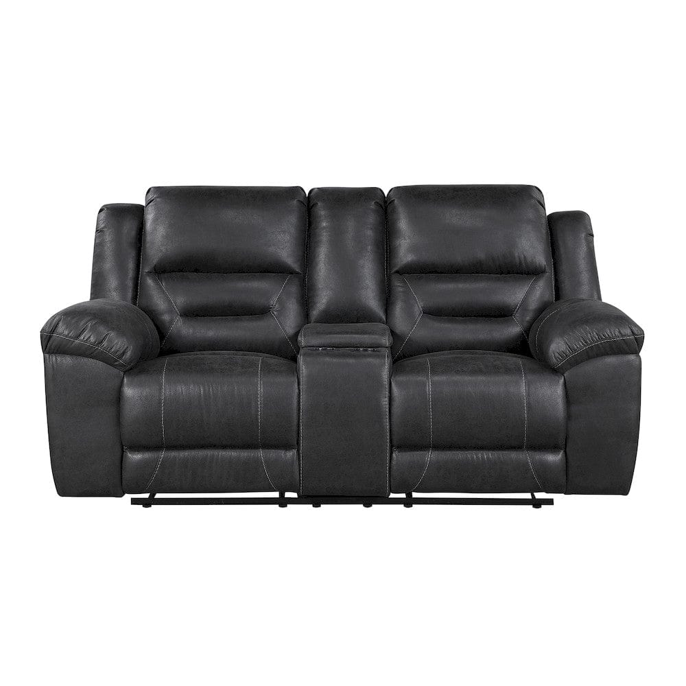 Homelegance  - Hazen Double Reclining Love Seat W/ Center Console in Black - 8538BK-2  view 1